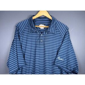 Oobe Hydrovent Mens XL Polo Shirt Blue Striped Chick-fil-A Logo Performance Tee